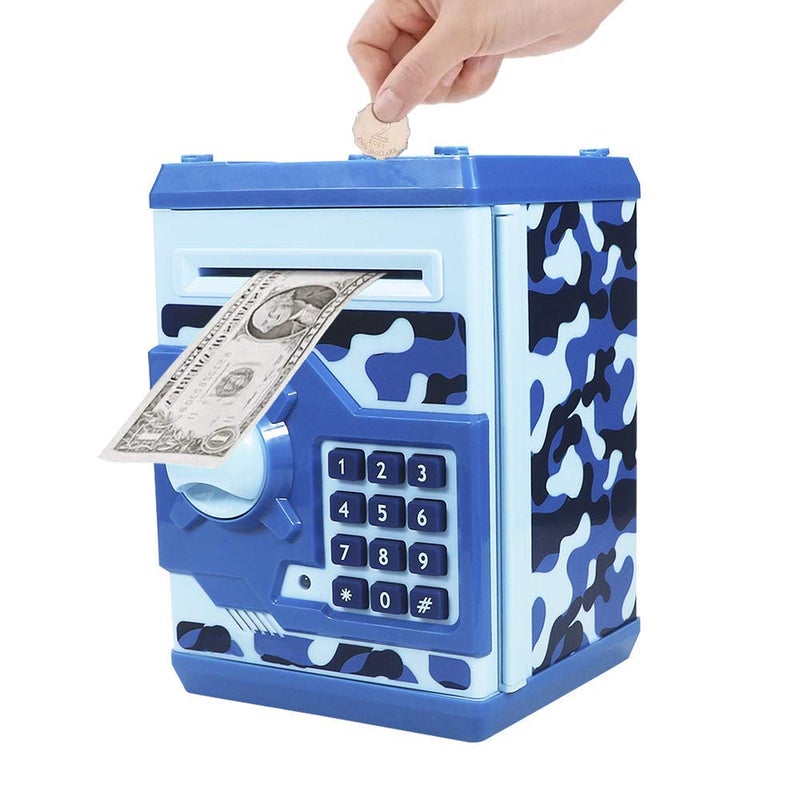 Totola Piggy Bank Electronic Mini ATM for Kids Baby Toy, Safe Coin Banks Money Saving Box Password Code Lock for Children,Boys Girls Best Gift(Camouflage) - Image 1